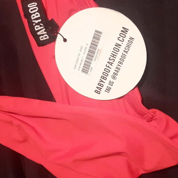 BABYBOO XAVIA CROP HALTER TOP/BATHING SUIT TOP-REAL RED SIZE XS NWT - Picture 9 of 10